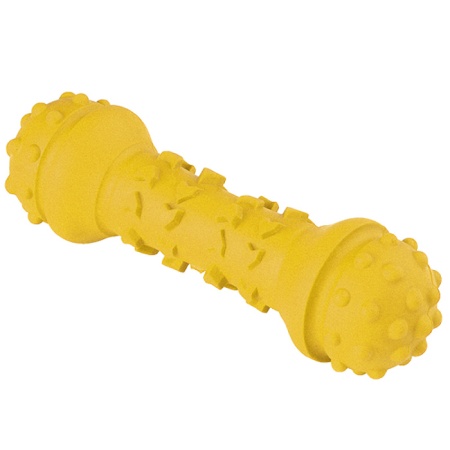 Игрушка для собак Mr.Kranch Гантель дентальная 18 см желтая с ароматом сливок MKR000124